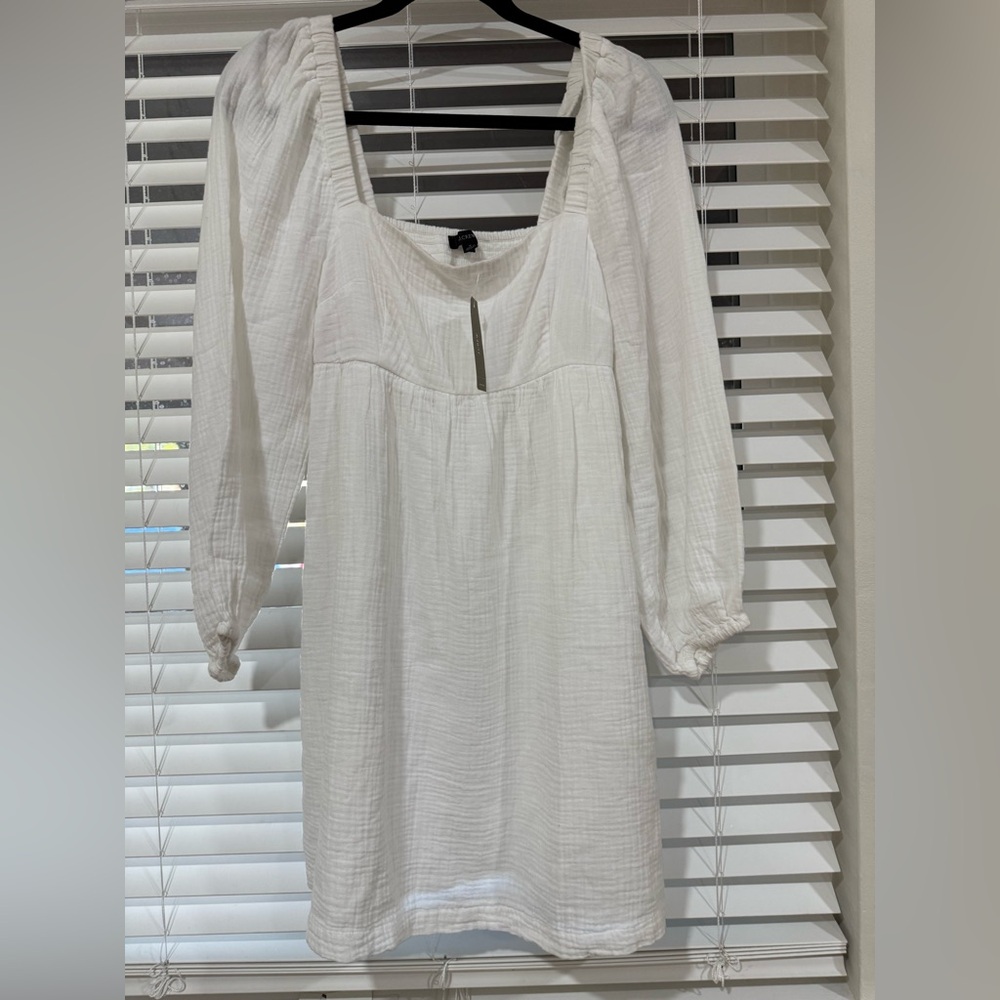 J. Crew White Long Sleeve Dress